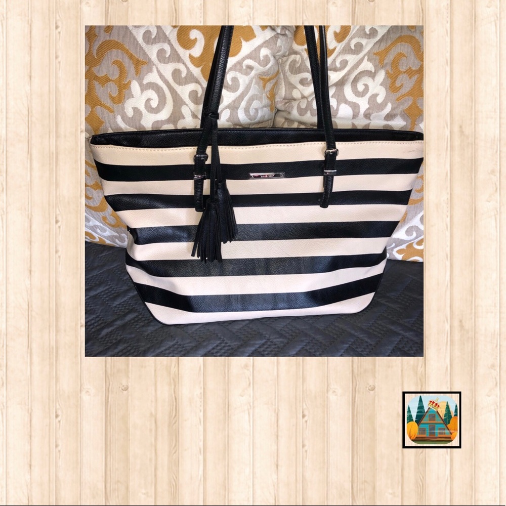 Nine West Striped Bag Navy & Cream